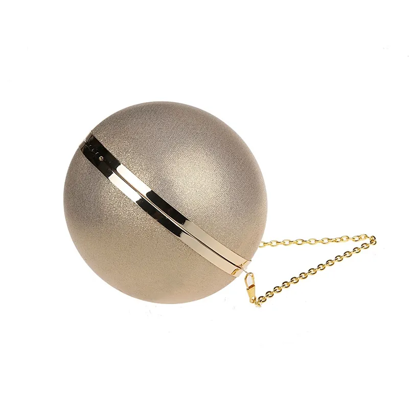 A Classy Chic Boutique Gold-Accented White Sphere Handbag Famous Brand Design Fashion Pearl Ball Shape Evening Bags  main image 2
