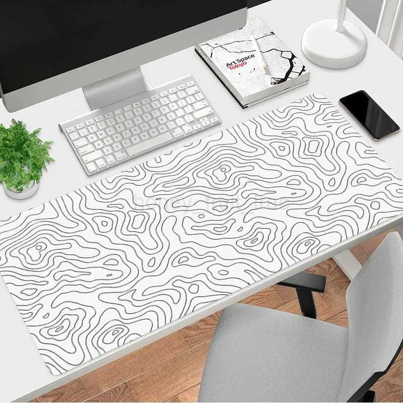 Black & White Lines Design HD Printed Gaming Mouse Pad for Desktops ...