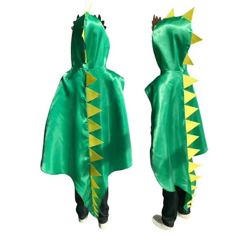 Landifor 2pz Costume Da Mantello Da Dinosauro Mantello Dinosauro Bambino Dinosauri Per Bambini Mantello Con Maschera Cosplay Drago Per Bambini Festa Idea Regalo Carnevale Travestimento 0 5