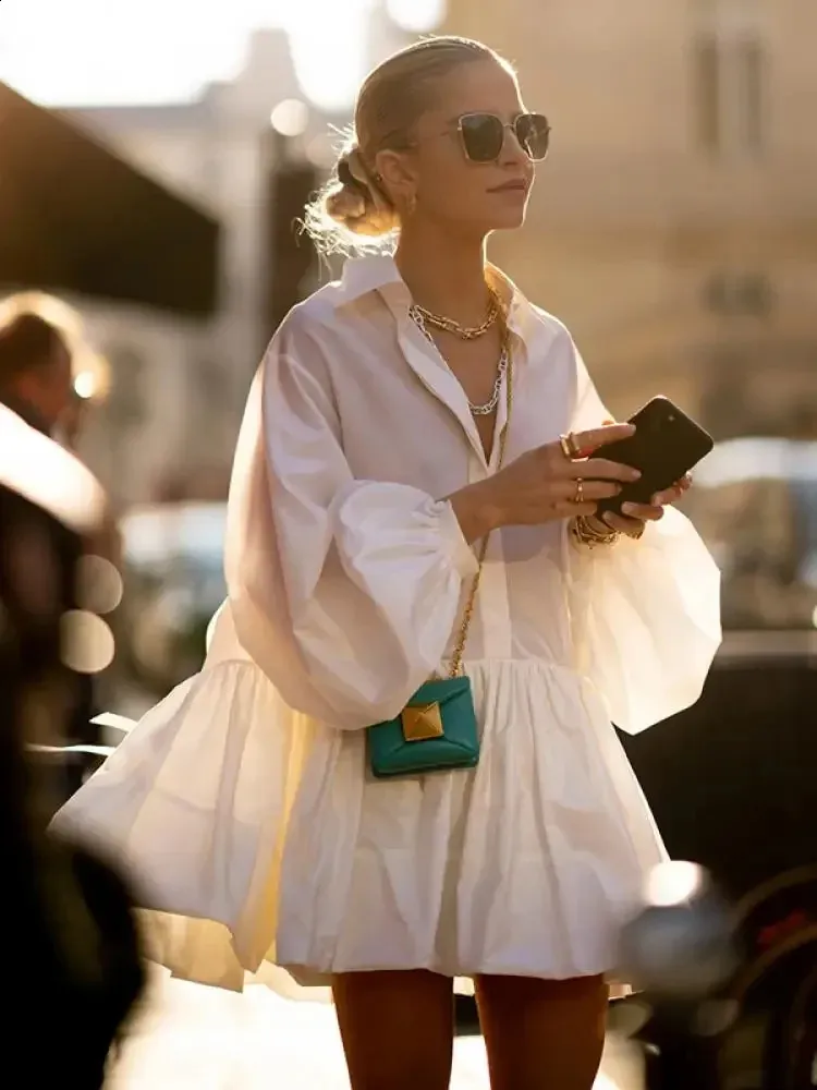 Robe,Robe En Coton Et Lin Pour Femmes,surdimensionnée,à Manches Longues,à Lacets,ample,vêtements