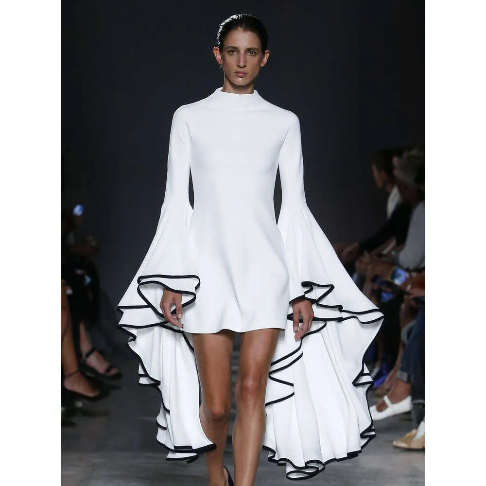long sleeve turtleneck white dress Toccin Logan Turtleneck Tie-Front Midi Dress, Ivory, Women's, M, Cocktail & Party Wedding Guest Dresses Midi Dresses