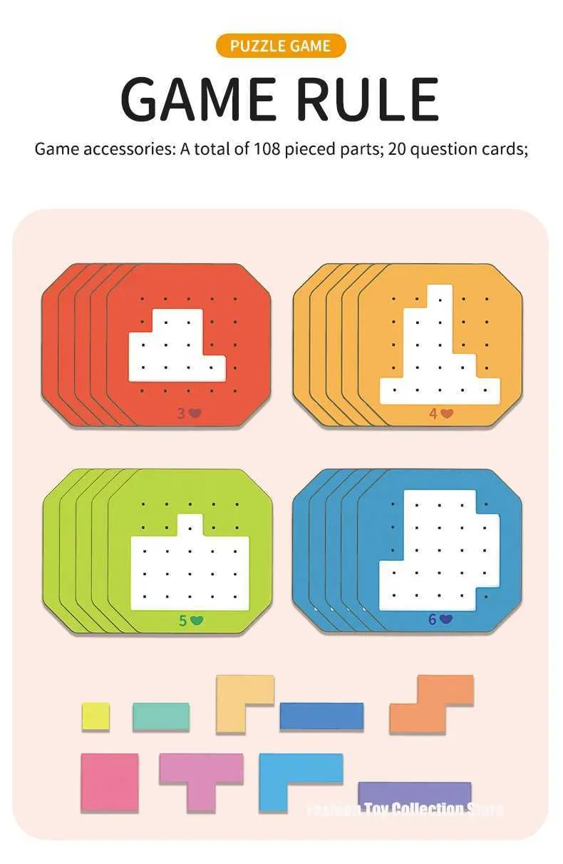 Blocky Triangle Y240801 3D Tangram Puzzle Blocks Educational Math... From Early_spring1 ...