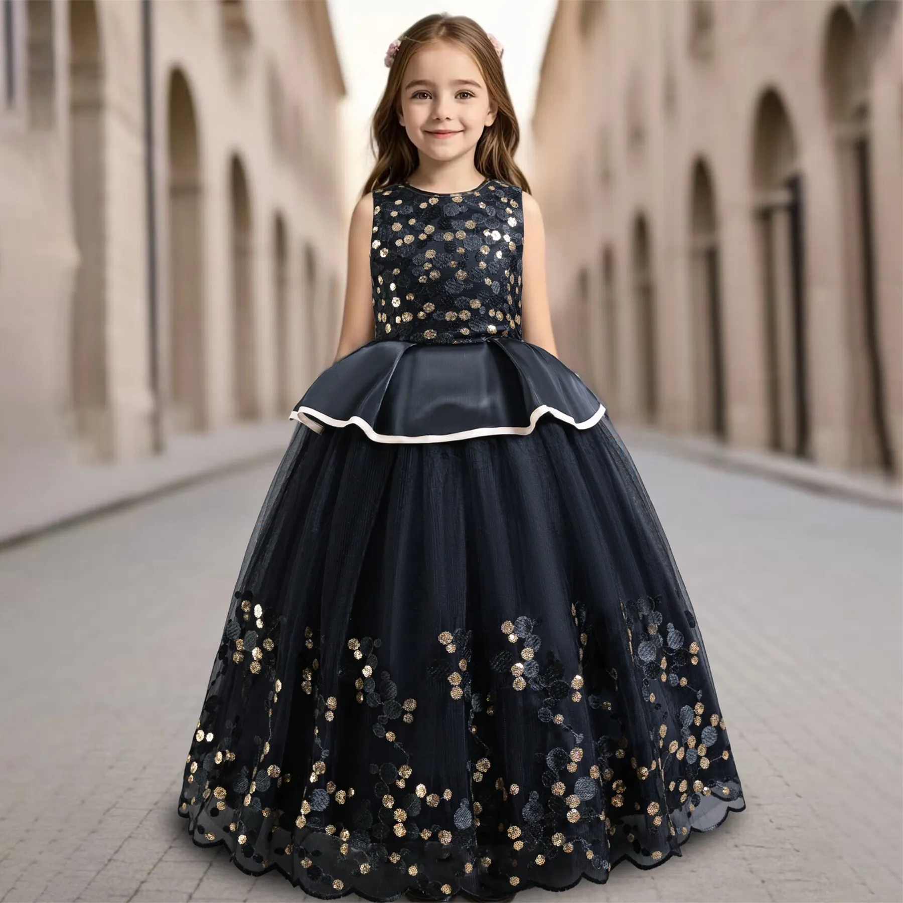 strapless open back dress Royal Blue Organza Princess Dress with Beading Bodice Ball Gown Prom Dress ARD2883 main image 0