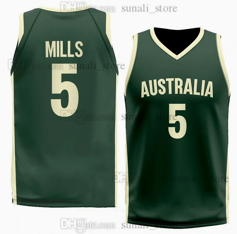 2024 Australia Basketball Jerseys Patty 5 Mills Josh 3 Giddey Jock 13 Landale Joe 7 Ingles 1 Daniels Dante 11 Exum Reath Kay McVeigh Magnay Green Matthew 8 Dellavedova From 12 06 DHgate