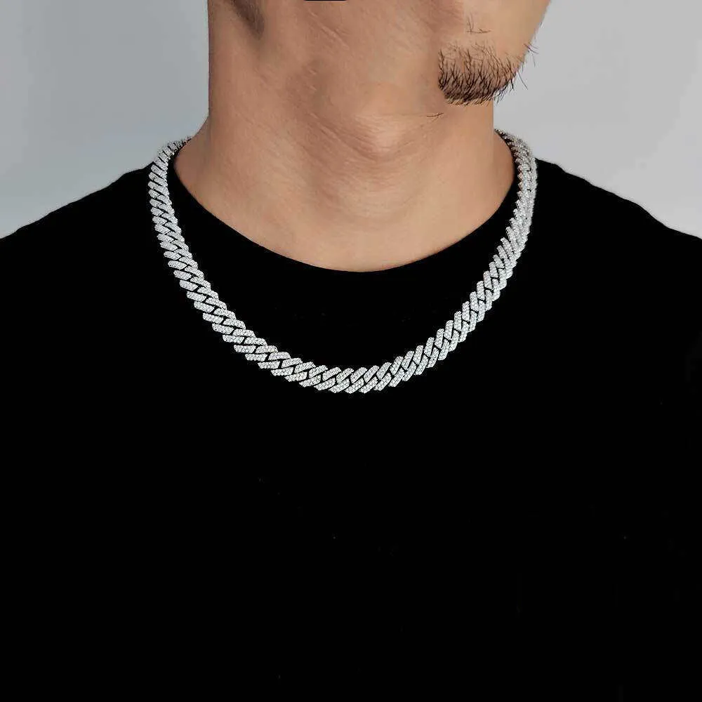 Hochwertiger Herren-Hip-Hop-Schmuck Sterg Sier VVS Moissanite Cuban K Chain Pass Dia Tester Iced Out Halskette_voghion.com