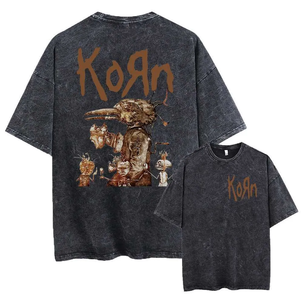 Korn ヴィンテージT Vintage Rock Band Style Graphic Tee - Oversized Fit, Premium