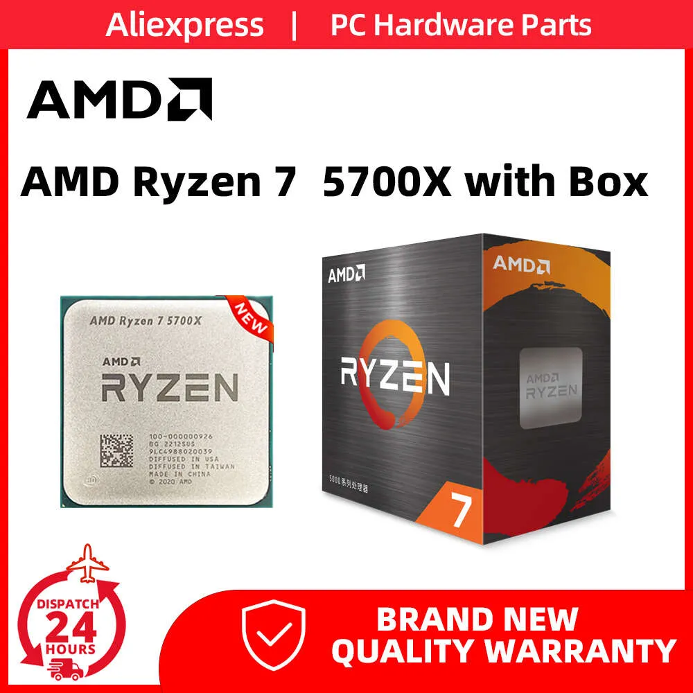 AMD New Ryzen 7 5700X CPU Box Vision 3.4 GHz Eight Core 16 Thread 