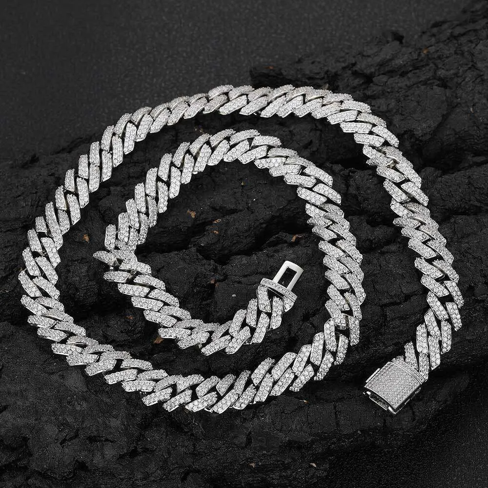 Hochwertiger Herren-Hip-Hop-Schmuck Sterg Sier VVS Moissanite Cuban K Chain Pass Dia Tester Iced Out Halskette_voghion.com