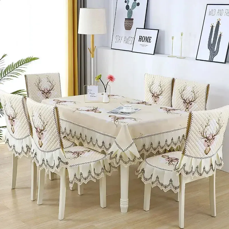 Save Big on Bulk Dining Chair Fabric Cover Non Slip Dining Chair Covers For  Dining Room: European Style Lace Edge Printed Chair Cushion Cover