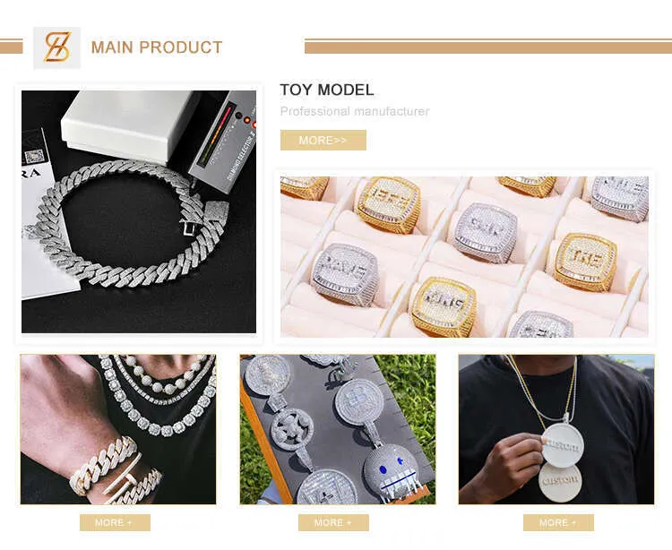 Hochwertiger Herren-Hip-Hop-Schmuck Sterg Sier VVS Moissanite Cuban K Chain Pass Dia Tester Iced Out Halskette_voghion.com