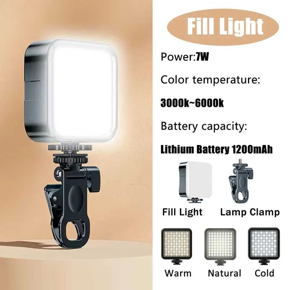 Mini LED Selfie Light With Clip - Adjustable Brightness & Color Modes For Phones, Laptops & Cameras