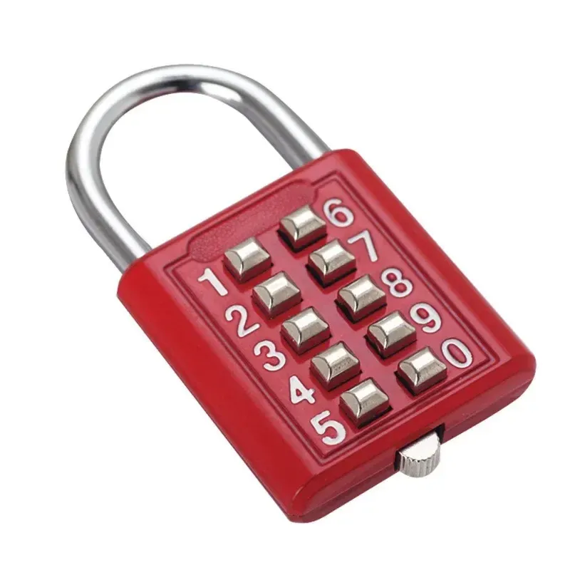 Push Button Lock 5 Button 5 Digit Combination Padlocks Silver Push Button Luggage Locks For ...