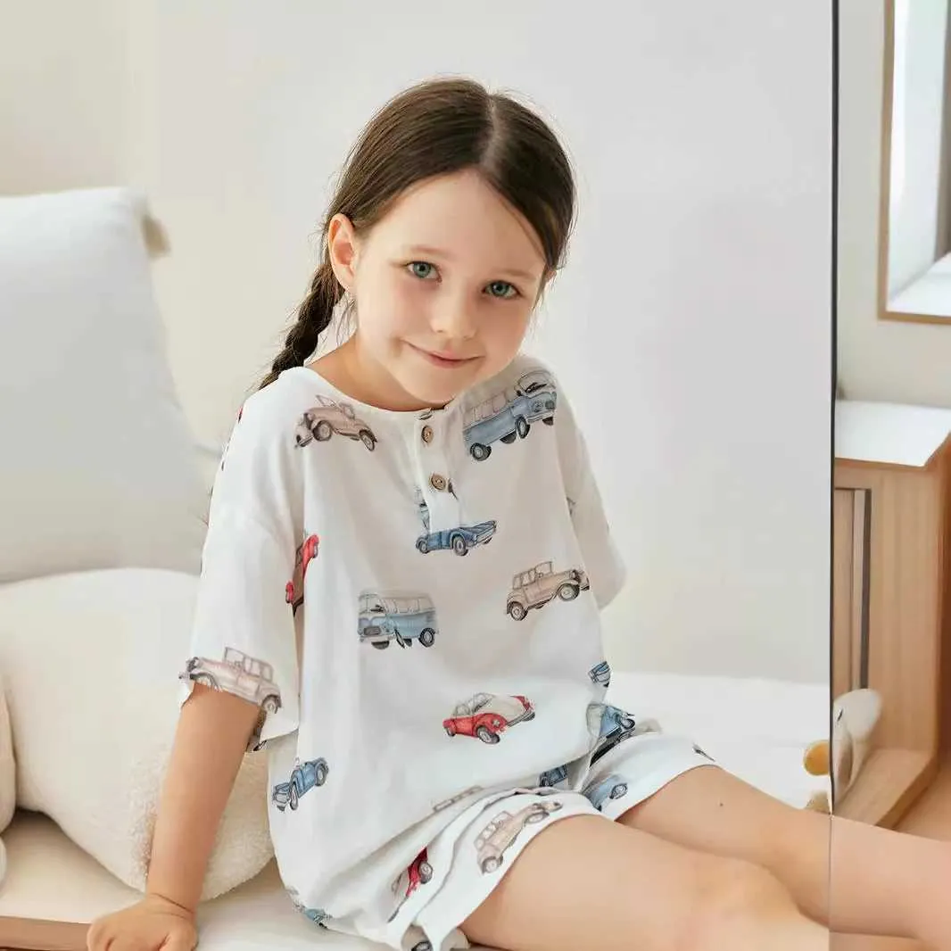 MLPJS_⑅ DHgate.com:Summer Kids Cartoon Pajamas Set - Breathable