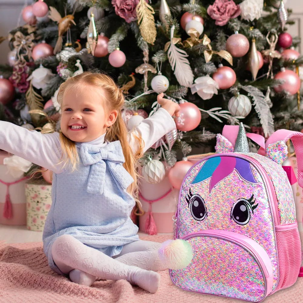 Unicorn Sac À Dos Pour Filles, Sac À Livres Préscolaire De Sequin