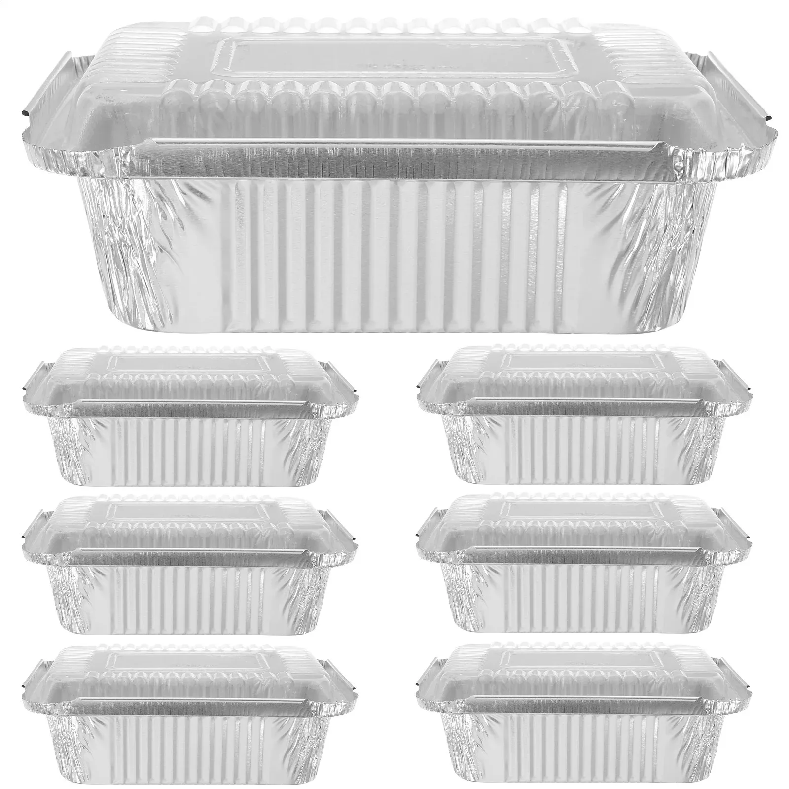 Save Big on Bulk Aluminum Foil Take Out Containers 20 Disposable Aluminum  Foil Plates Baking Takeaway With Lids Barbecue Accessories Food Storage