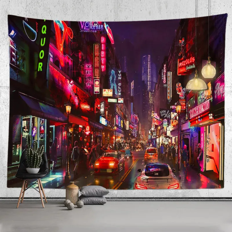 vintage tapestry 街 Overlook Cafe II by Sung Kim | Woven