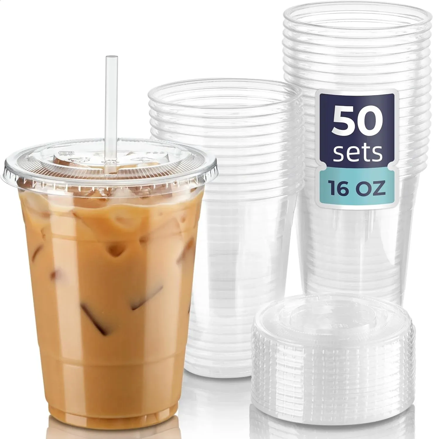 of 16 oz transparent plastic cups with lids disposable for iced coffee  smoothies milkshakes cold drinks from Dhgate Disposable Cups & Straws -  price 65.48