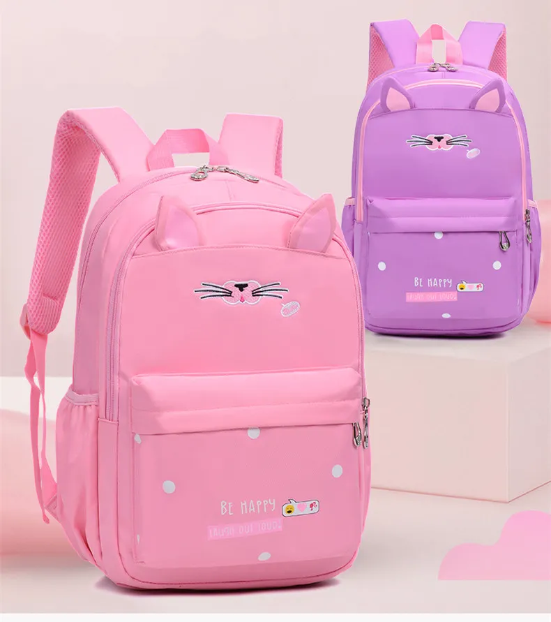 Waterproof Orthopedic Cat School kids backpack for Girls and