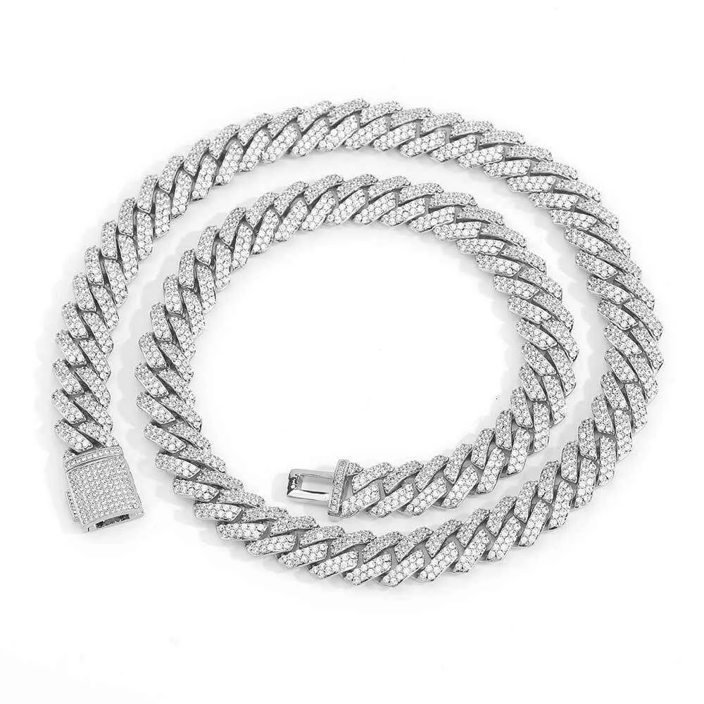 Hochwertiger Herren-Hip-Hop-Schmuck Sterg Sier VVS Moissanite Cuban K Chain Pass Dia Tester Iced Out Halskette_voghion.com