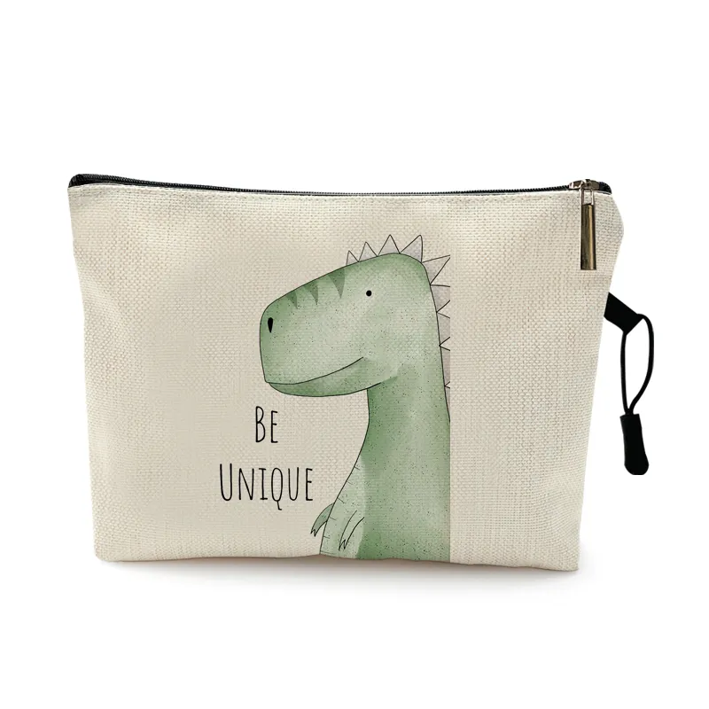 Cute Watercolor Animal Prints Cosmetic Case Cartoon Dinosaur
