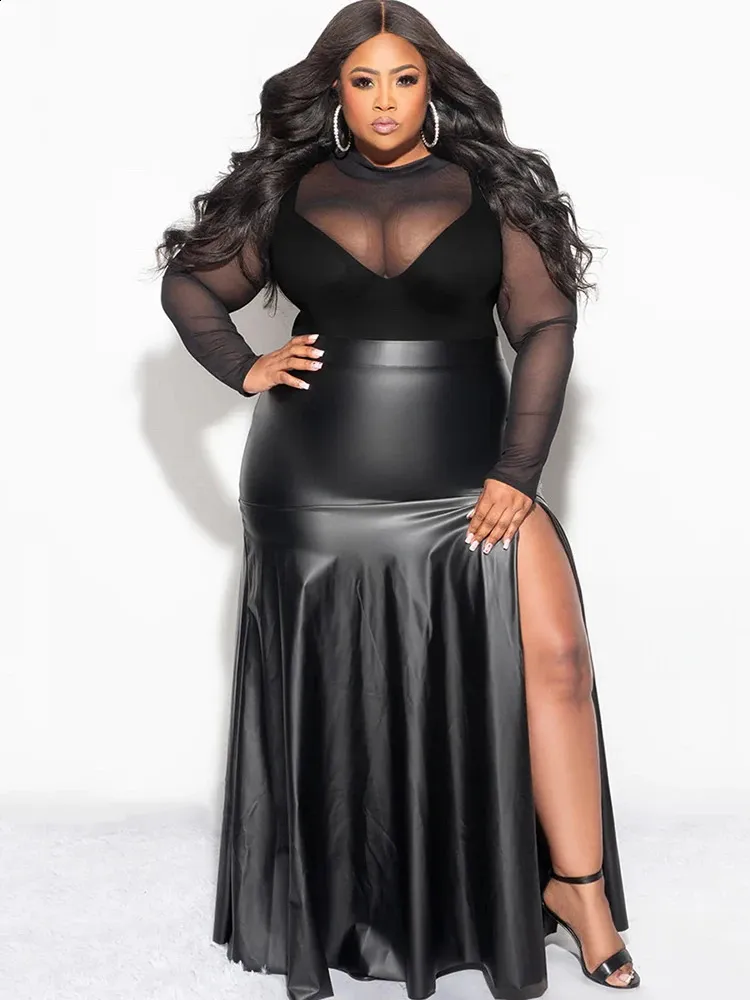 Plus size leather skirt designs hot sale