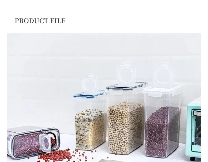 240802 Airtight Food Storage Containers 2.5/4L Moistureproof, Insect ...