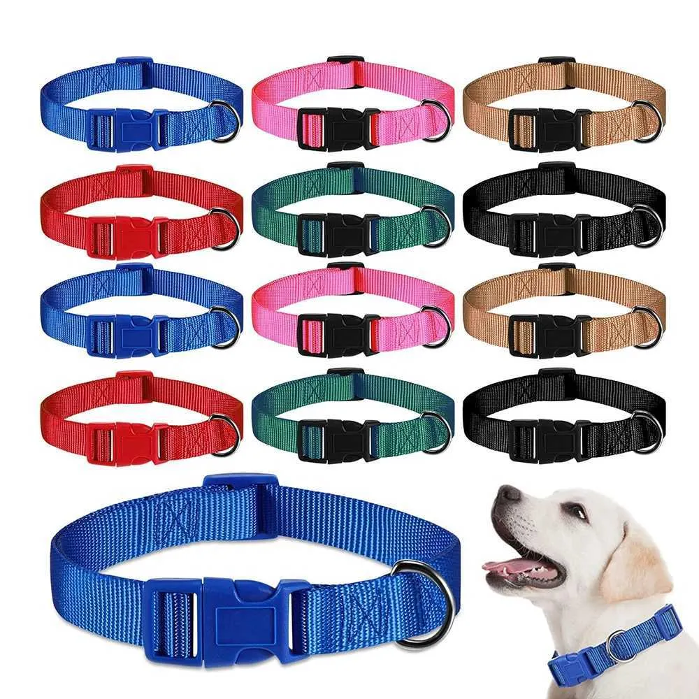 Adjustable Nylon Dog Collar Durable Basic Dog Collar for Small to Large ...