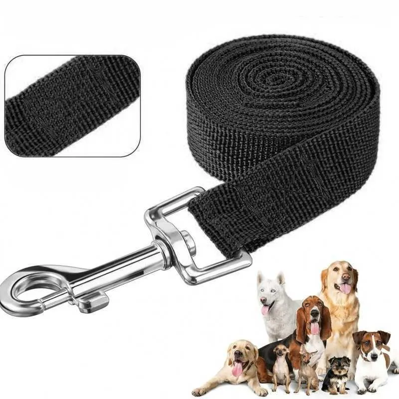Durable Nylon Dog Leash Solid Color Pet Leash 5 10 20 30M Long Dog Lead for Small Medium and Large Dogs