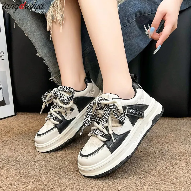 La Sheelah Women's Casual Lace Up Chunky Sneakers – Platform Tennis Shoes – Multiple Colors
