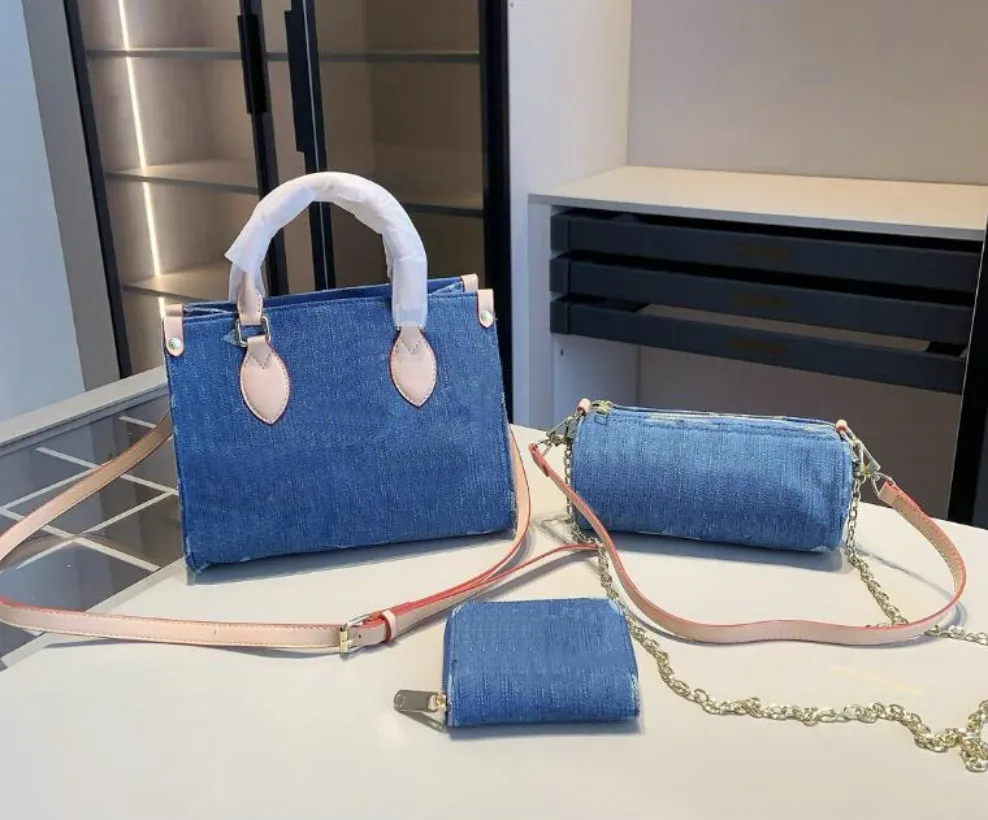 Premium Canvas 3-Piece Handbag Set: Tote, Crossbody Wallet