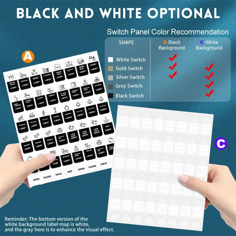 Lcon 24-Pack Smart Switch Sticker Labels - Detachable, Recognizable ...