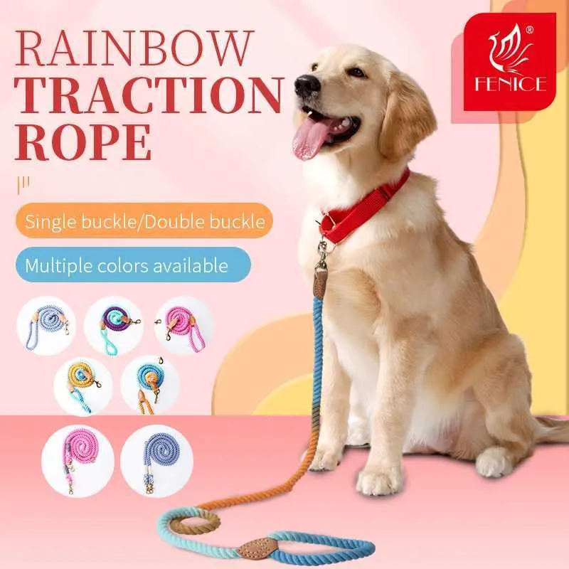 Colorful Cotton Dog Leash - Durable Round Rope Lead for Training ...