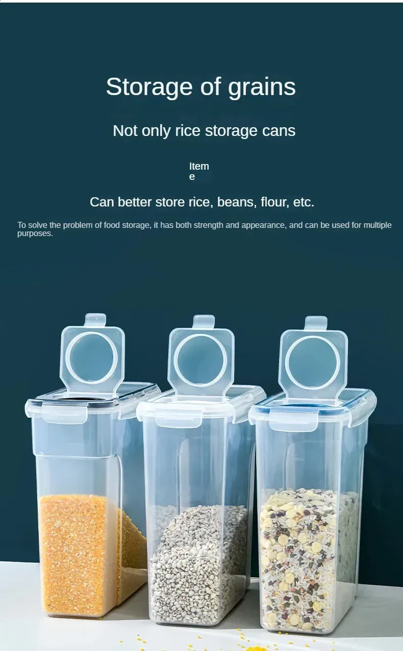 240802 Airtight Food Storage Containers 2.5/4L Moistureproof, Insect ...