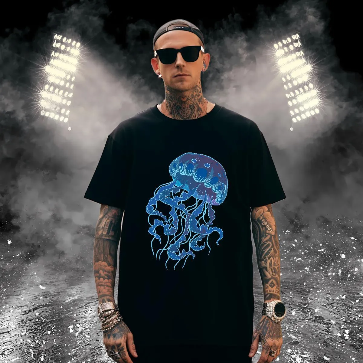 Breathable Jellyfish Meesho Men's T Shirts - 100% Cotton, 230g, Customizable, Oversized, Cool, image size:1200x1200