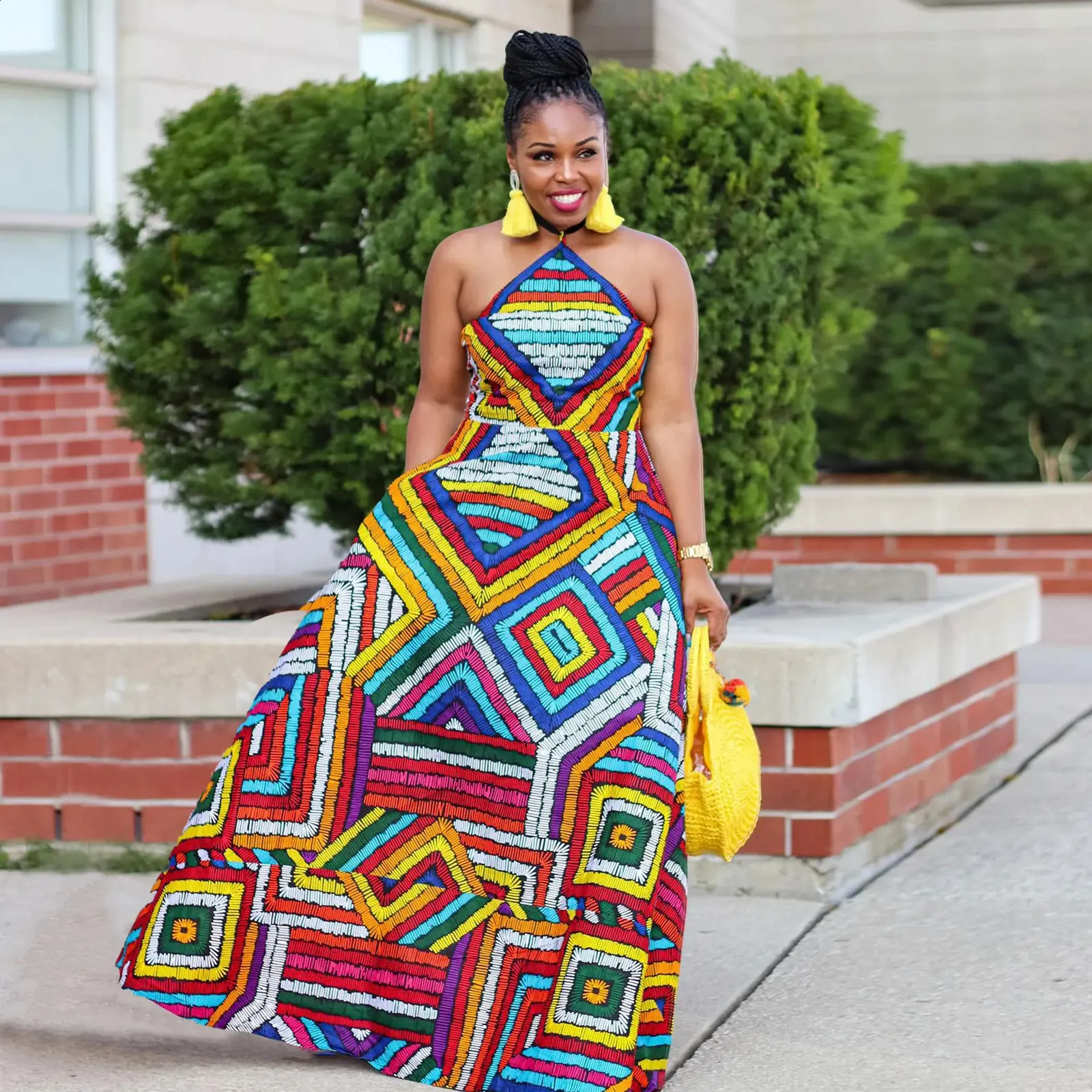 african summer dresses Print Hibiscus dress  Afrik Trends Short length Dress with quarter sleeve African print Two Pocket PLEASE CHECK YOUR MEASUREMENT WITH OUR MEASUREMENT CHART BEFORE PLACING AN ORDER Women V Neck Afrikan Printed