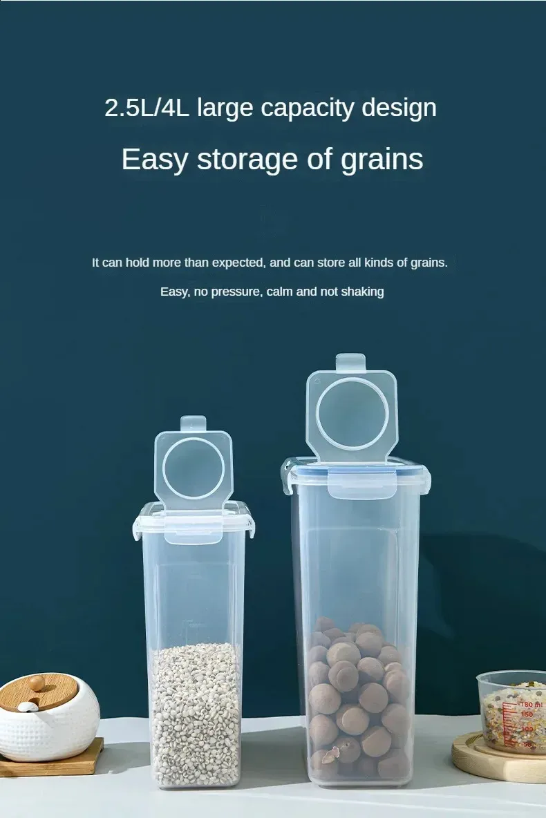 240802 Airtight Food Storage Containers 2.5/4L Moistureproof, Insect ...