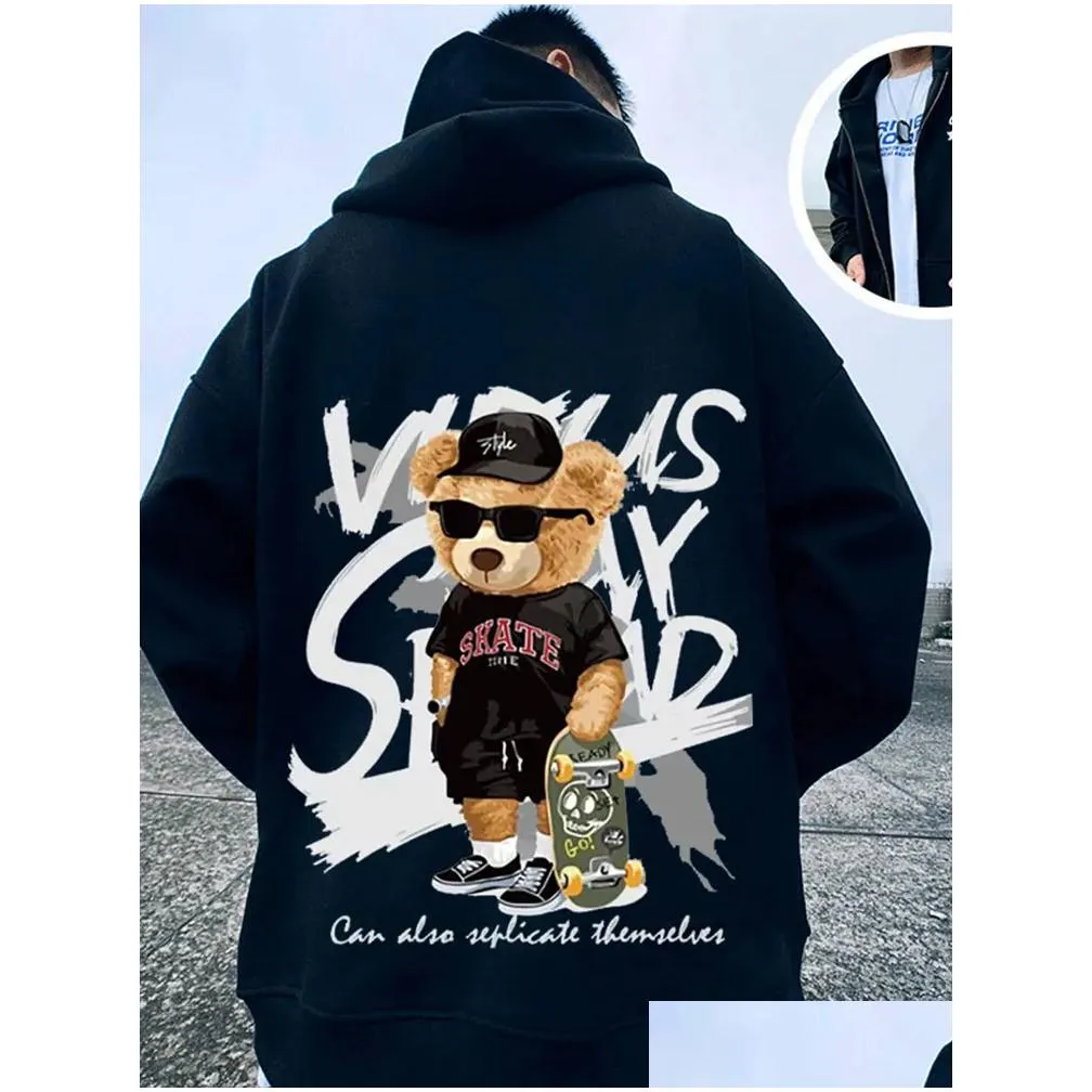 DHgate.com:Bear Print Oversized Unisex Harajuku Streetwear DHgate.com:Bear Print Oversized Unisex Harajuku Streetwear