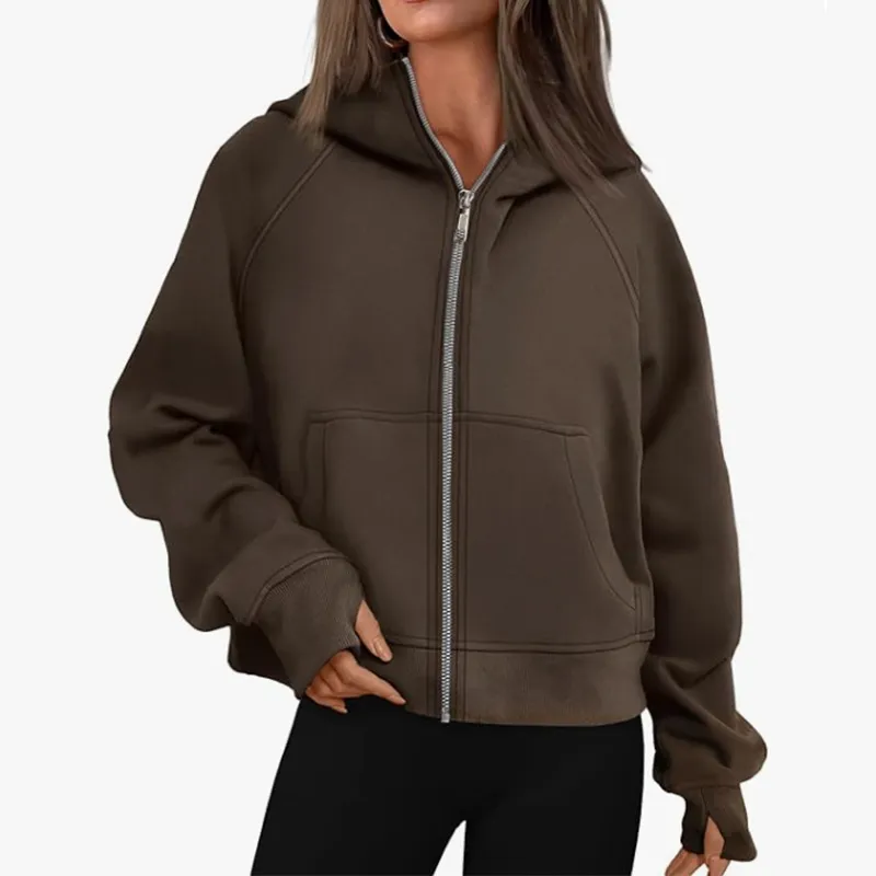 Sweat à Capuche Femme Polaire Zippé - Veste Chaleur Doublure Teddy, Automne Hiver, Élégant Et Confortable
