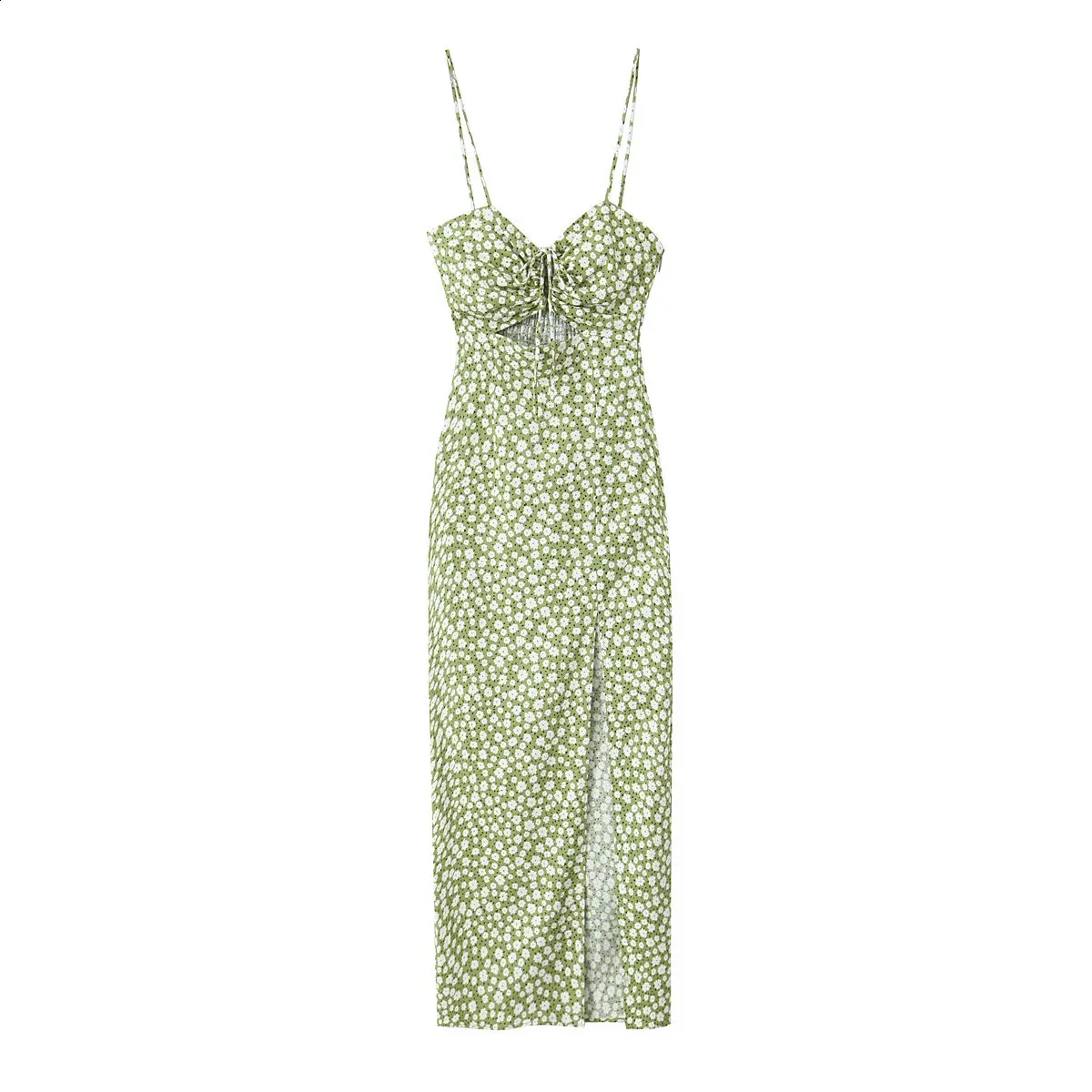 Green Floral Pleated Slip Dress: Sexy Backless Midi Dress for Women,  Perfect for Parties from Dhgate Urban Sexy Dresses - price 51.71
