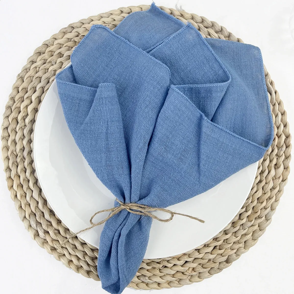 50 Pcs Cotton Terracotta Cloth Napkins, 30 x 30 cm Gauze Fabric Serviettes, Wholesale Sewing Table Towels for Wedding Decoration