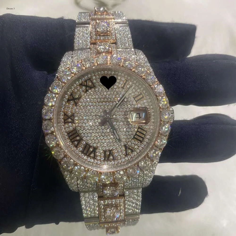 Moissanite Diamond Hip Hop Iced Out Watch Luxury 1/VS1 GRA Certified