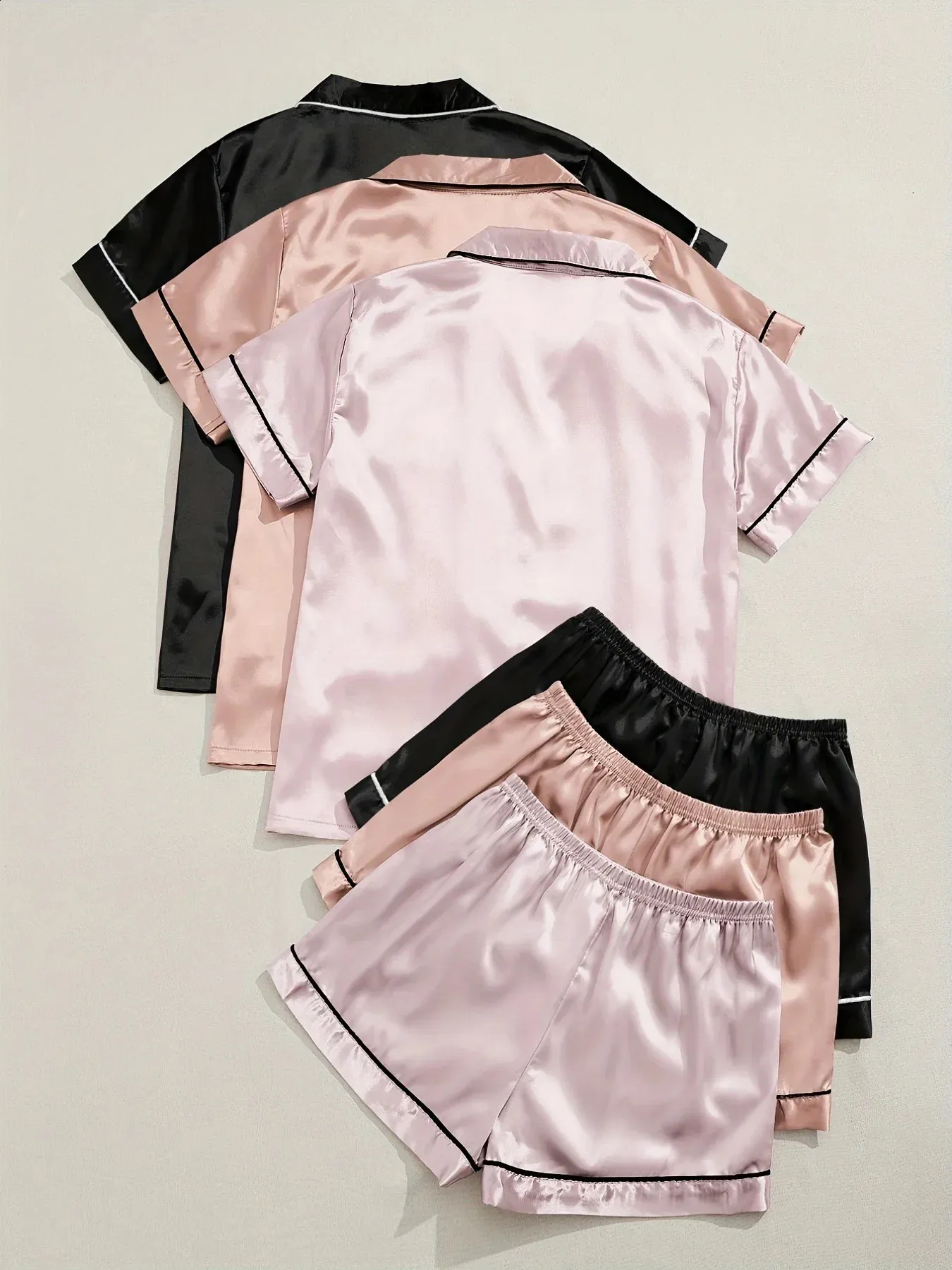 Kids Silk Pajama Sets - Short Sleeve 2-Piece PJs, Soft Sleepwear With Pockets, Sizes 5-6Y To 13-14Y