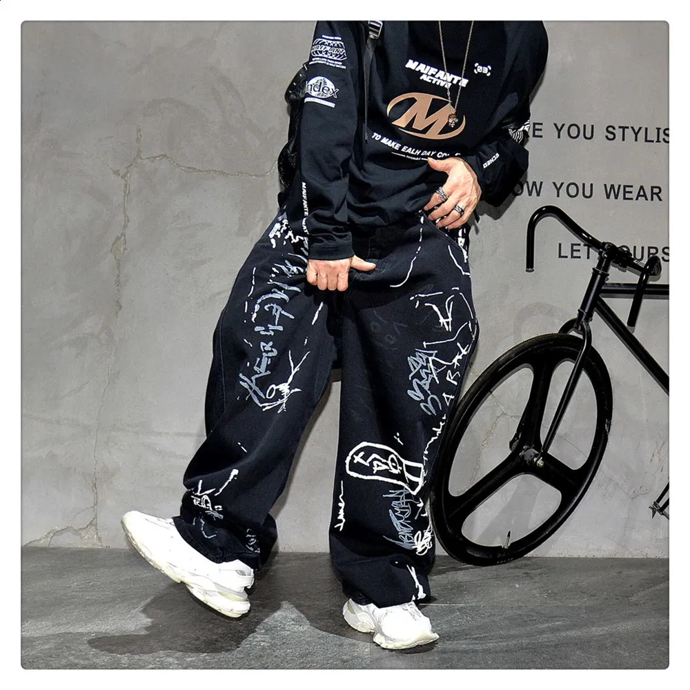 American Hip Hop Baggy Jeans Mens Clothing Streetwear From