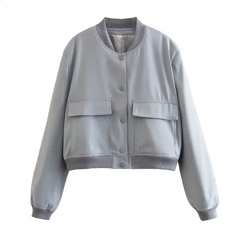Chic Cropped Jacket: O-Neck, Single Buckle, Autumn Outerwear