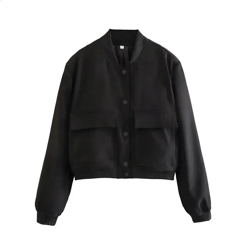 未使用タグ付き　BULKY SLEEVE CROPPED JACKET Chic Cropped Jacket: O-Neck, Single Buckle, Autumn Outerwear