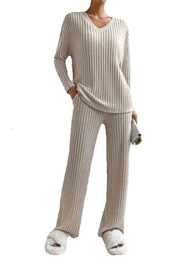 Sleeveless Top Straight Leg Pants Knit Sets