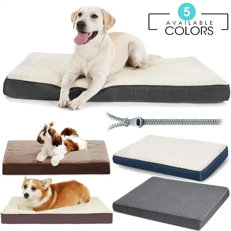 Save Big on Bulk Large Plush Dog Bed Pet House Dog Bed: Plush Memory Foam  Mattress For Large Dogs, Removable Washable Cover, Nonslip Egg Crate Pet