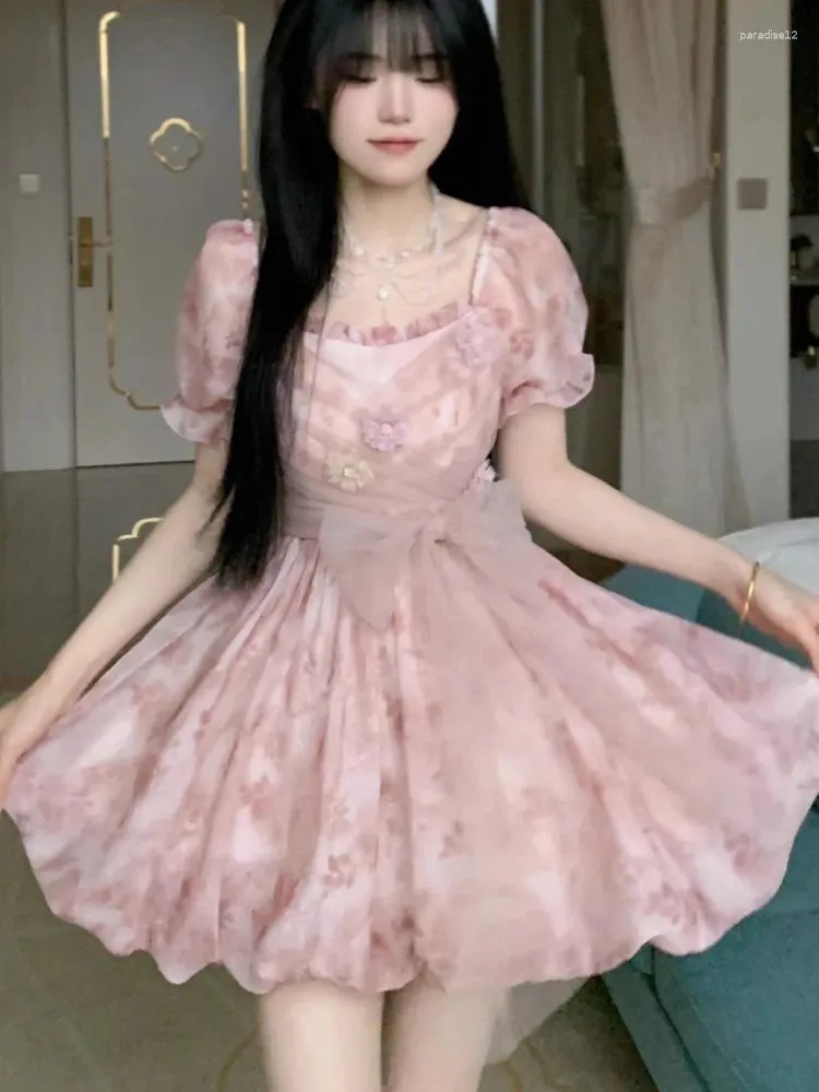 Y2K Princess Short Fairy Dress With Mesh Patchwork, A Line Y2K Princess Short Fairy Dress With Mesh Patchwork, A Line