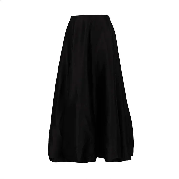 DEEPTOWN Balloon Skirt Long Women Satin Vintage Loose From
