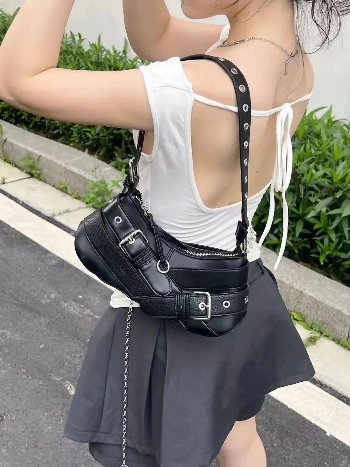 Jiaerdi Vintage Y2K Leather Shoulder Bag For Men, From